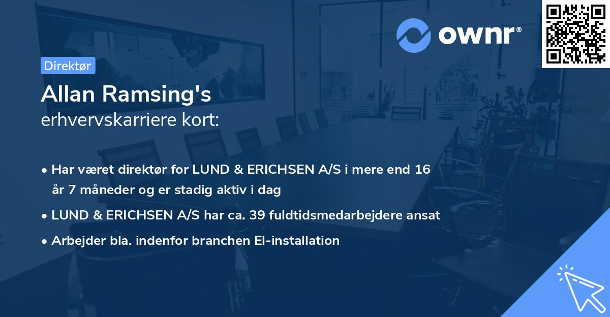 Allan Ramsing's erhvervskarriere kort