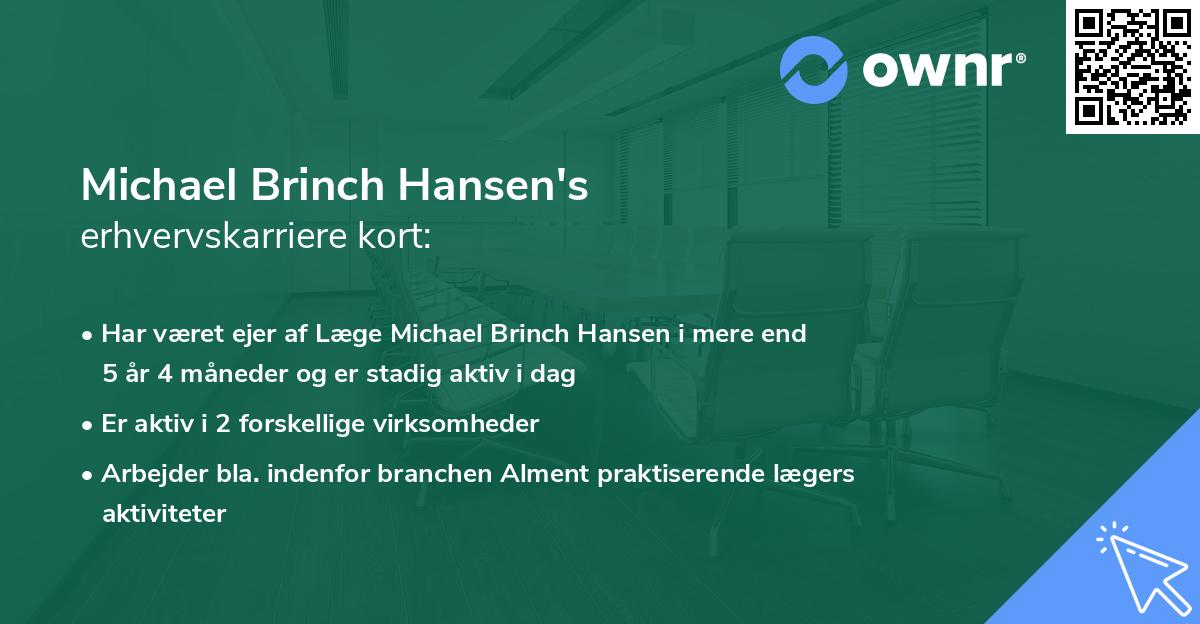 Michael Brinch Hansen's erhvervskarriere kort