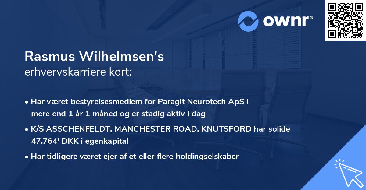 Rasmus Wilhelmsen's erhvervskarriere kort