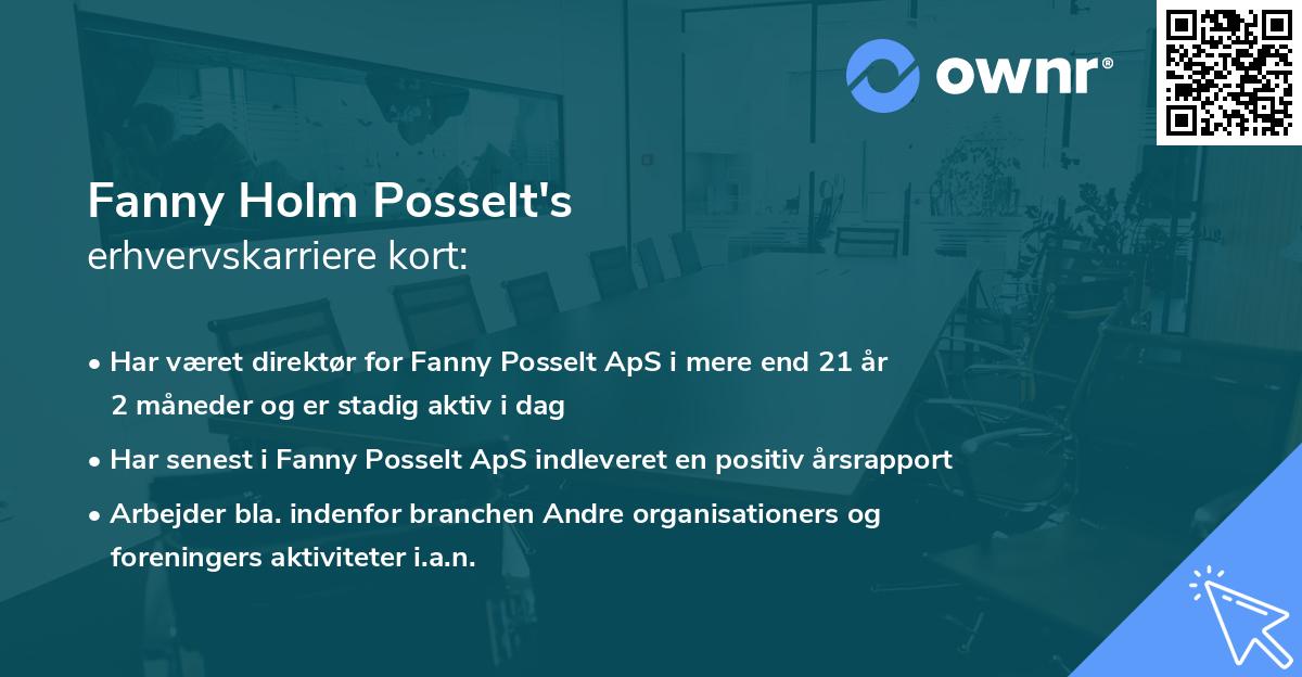 Fanny Holm Posselt's erhvervskarriere kort