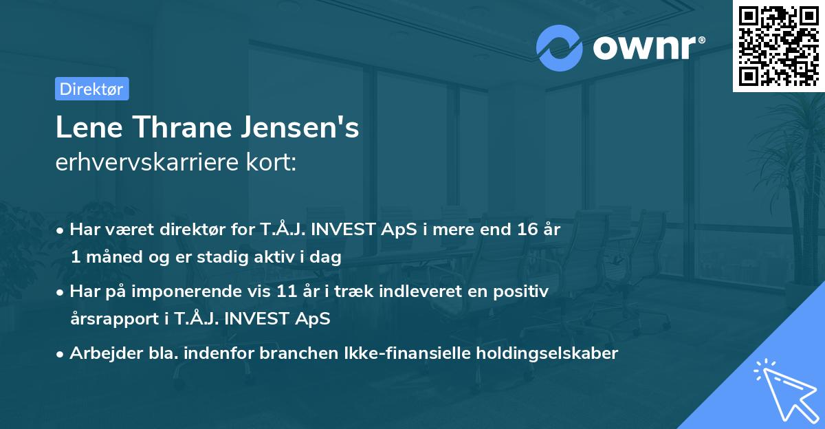 Lene Thrane Jensen's erhvervskarriere kort