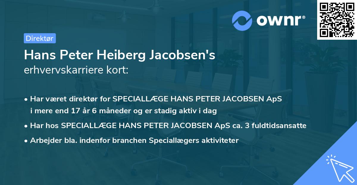 Hans Peter Heiberg Jacobsen's erhvervskarriere kort