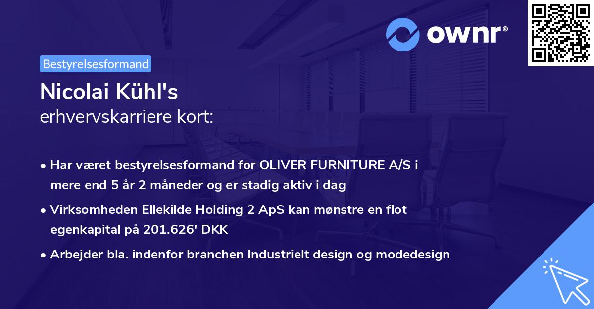 Nicolai Kühl's erhvervskarriere kort