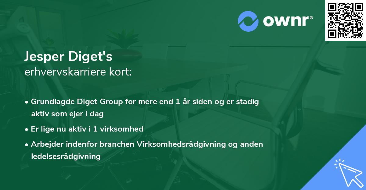 Jesper Diget's erhvervskarriere kort