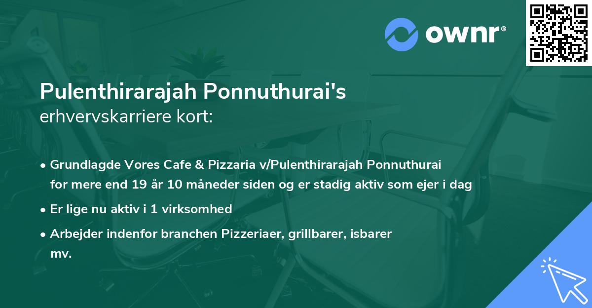 Pulenthirarajah Ponnuthurai's erhvervskarriere kort