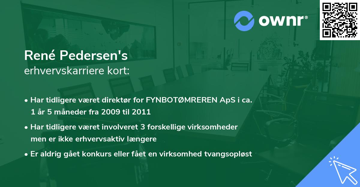 René Pedersen's erhvervskarriere kort