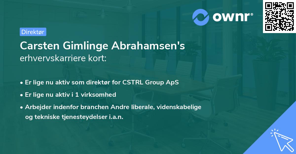 Carsten Gimlinge Abrahamsen's erhvervskarriere kort