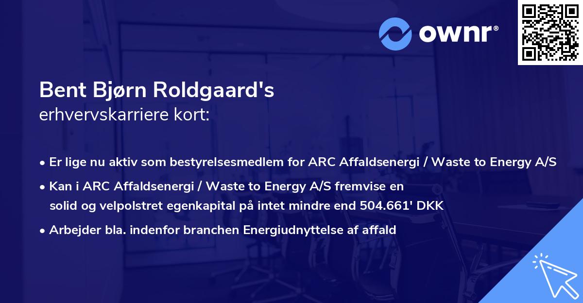 Bent Bjørn Roldgaard's erhvervskarriere kort