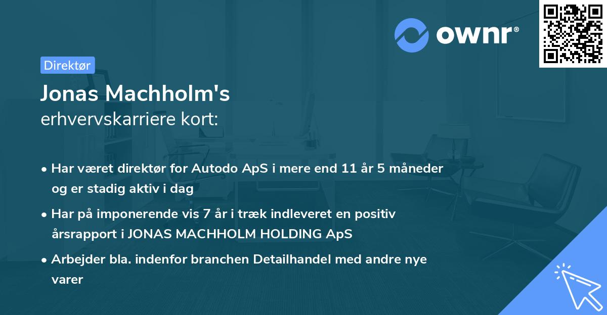Jonas Machholm's erhvervskarriere kort