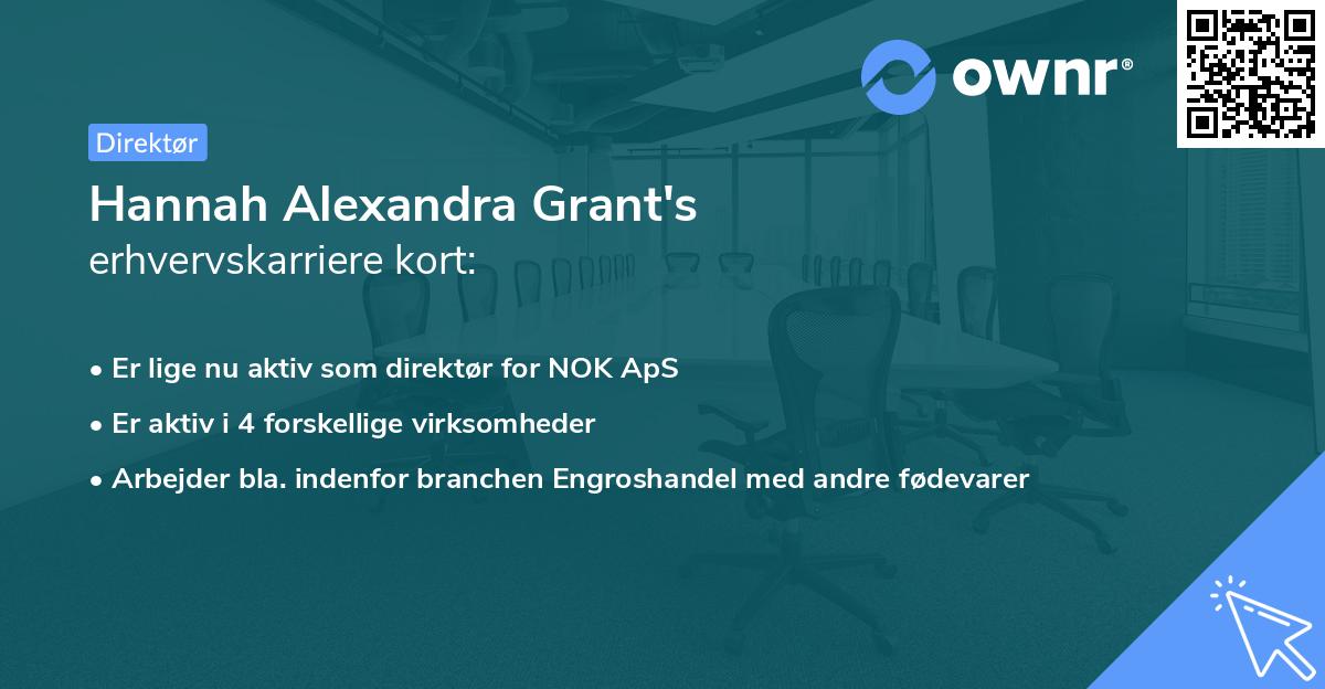 Hannah Alexandra Grant's erhvervskarriere kort