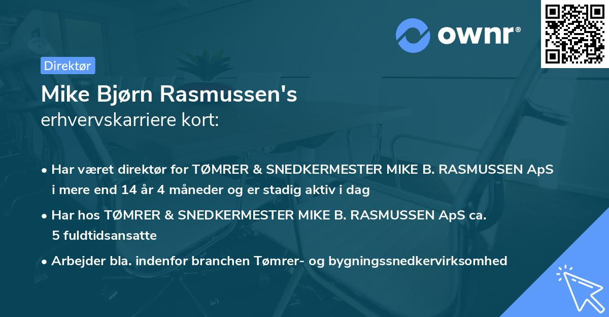 Mike Bjørn Rasmussen's erhvervskarriere kort