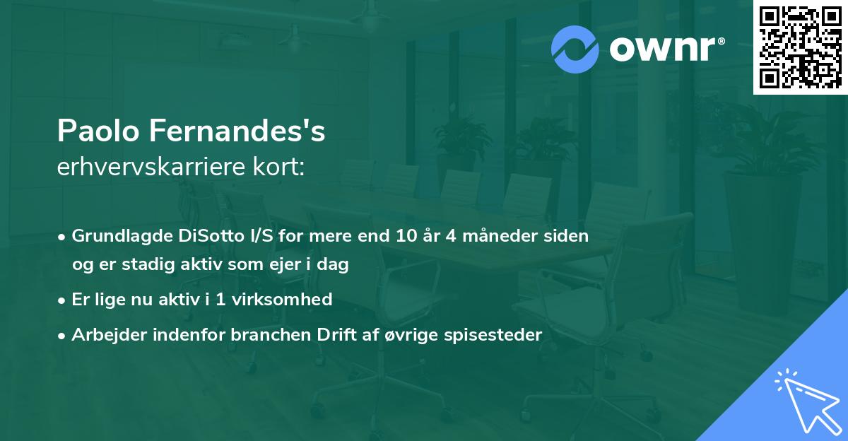 Paolo Fernandes's erhvervskarriere kort