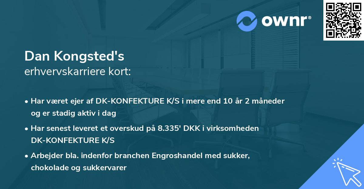 Dan Kongsted's erhvervskarriere kort