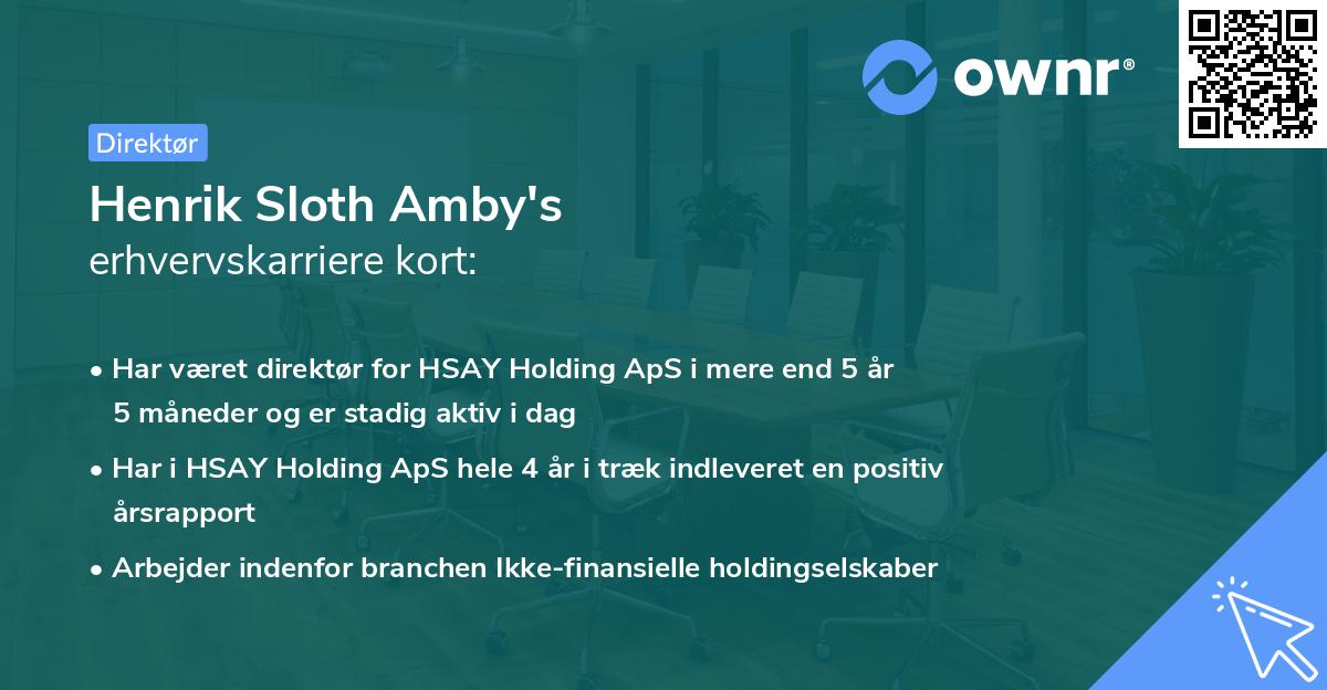 Henrik Sloth Amby's erhvervskarriere kort