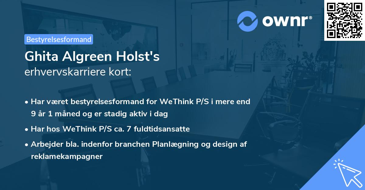 Ghita Algreen Holst's erhvervskarriere kort