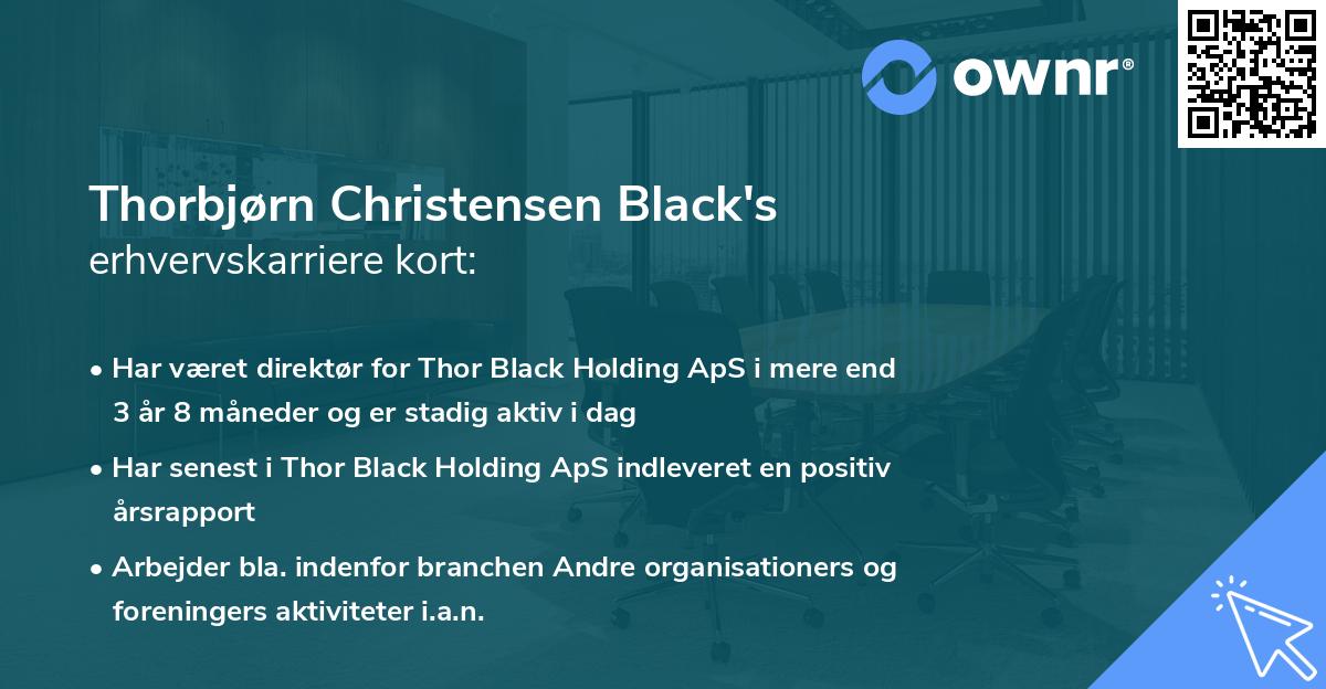 Thorbjørn Christensen Black's erhvervskarriere kort