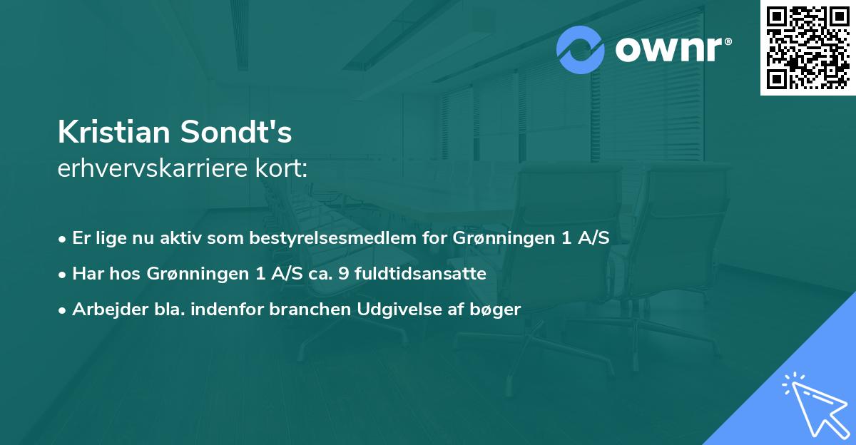 Kristian Sondt's erhvervskarriere kort