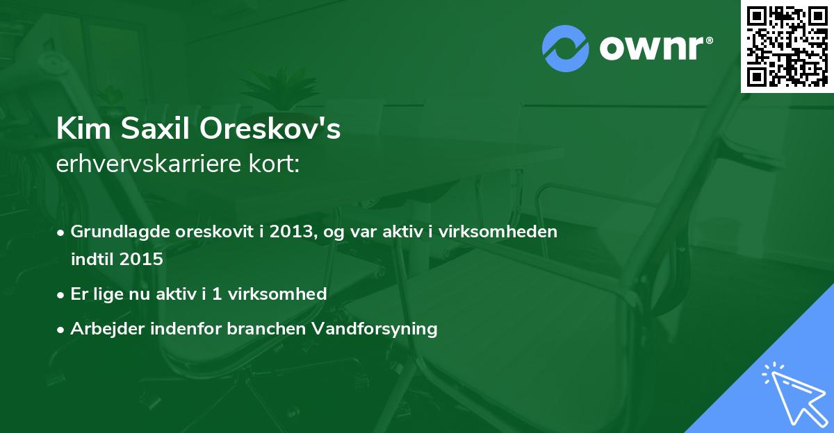 Kim Saxil Oreskov's erhvervskarriere kort