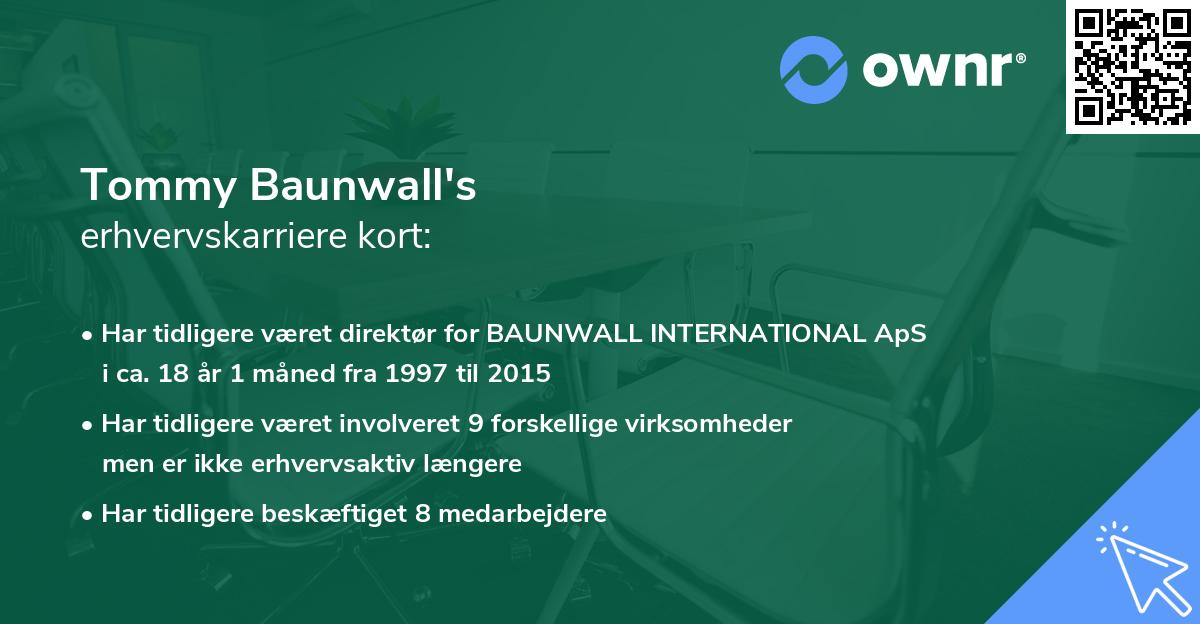 Tommy Baunwall's erhvervskarriere kort