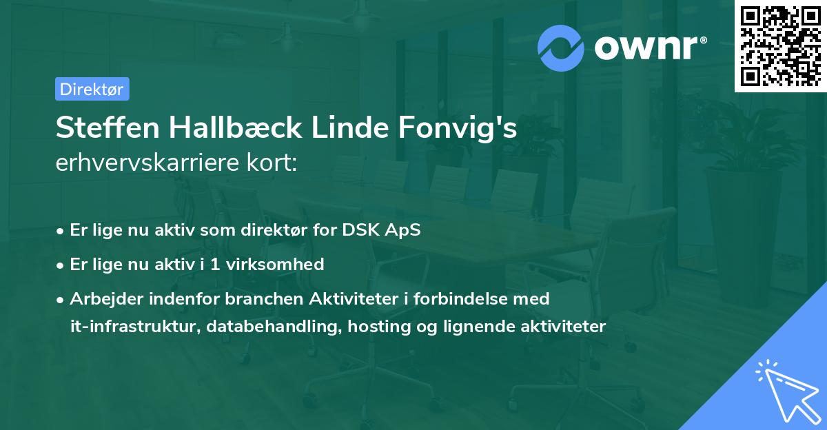 Steffen Hallbæck Linde Fonvig's erhvervskarriere kort