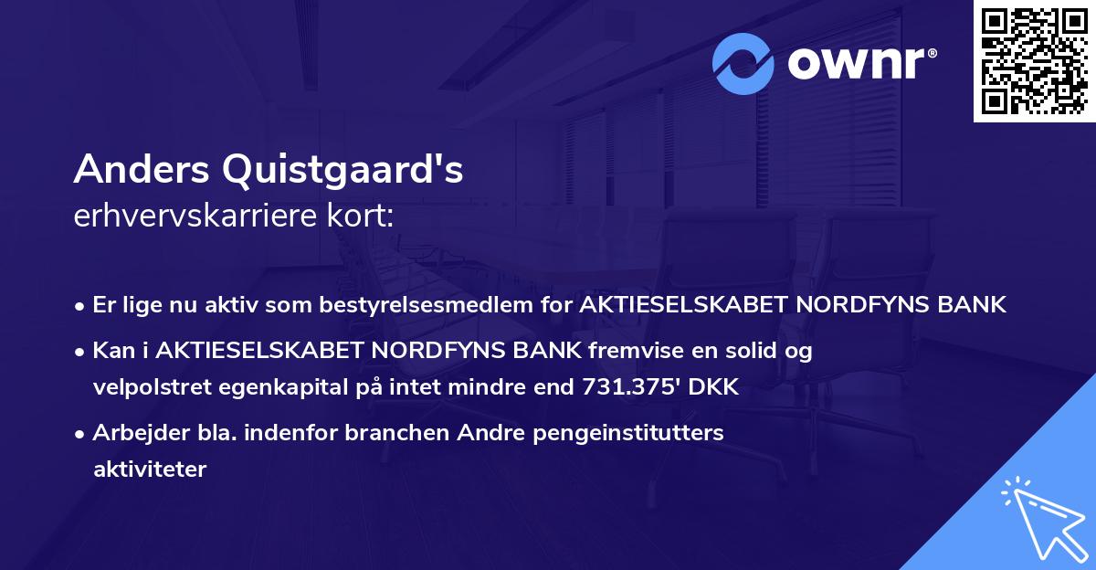 Anders Quistgaard's erhvervskarriere kort