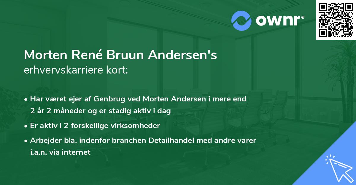 Morten René Bruun Andersen's erhvervskarriere kort