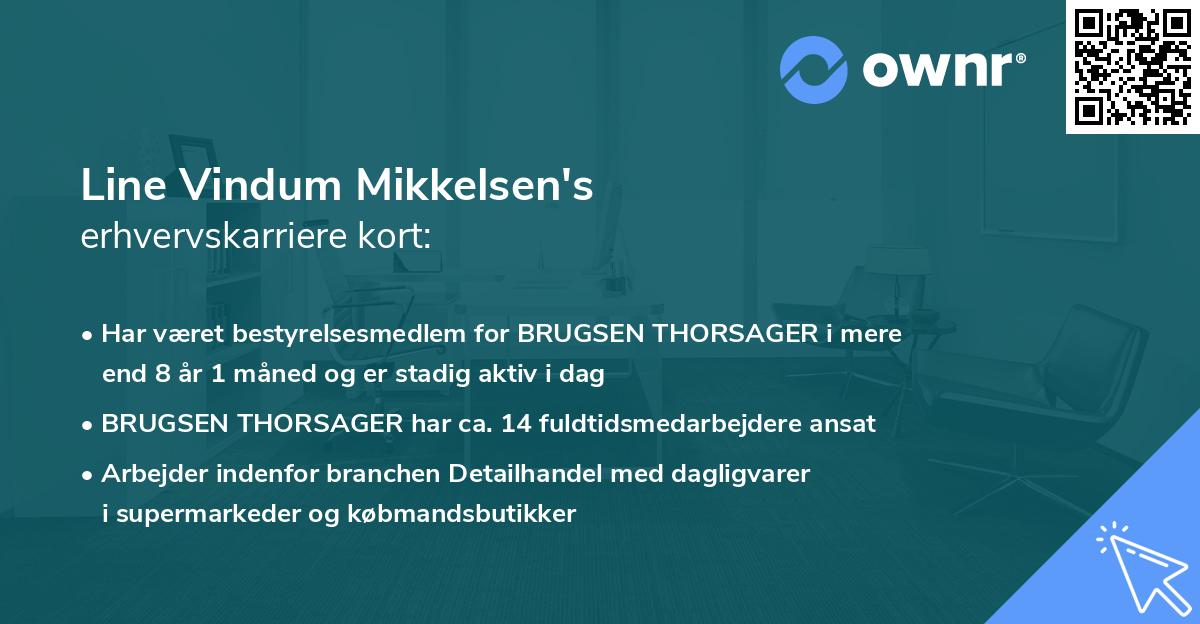 Line Vindum Mikkelsen's erhvervskarriere kort