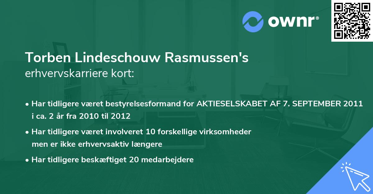 Torben Lindeschouw Rasmussen's erhvervskarriere kort