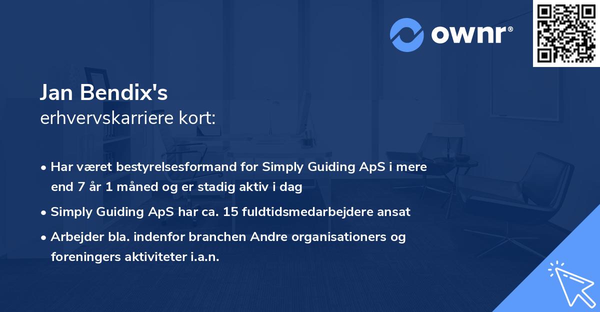 Jan Bendix's erhvervskarriere kort