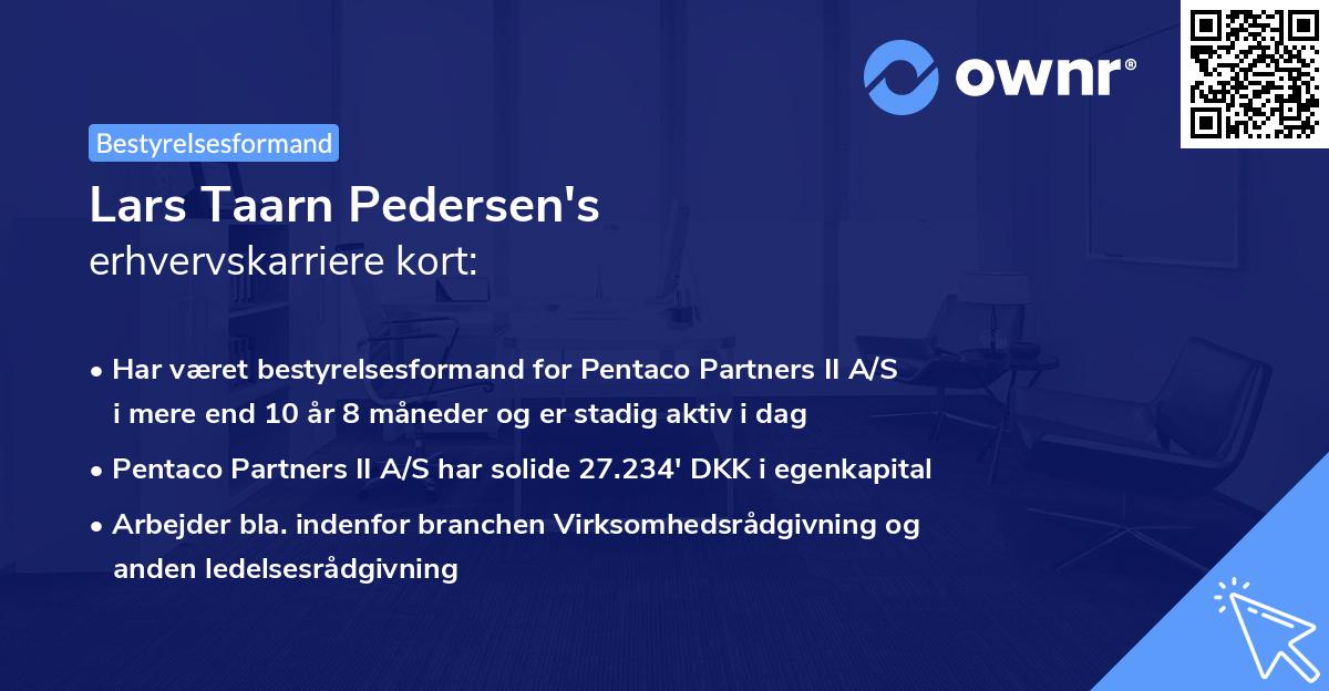 Lars Taarn Pedersen's erhvervskarriere kort