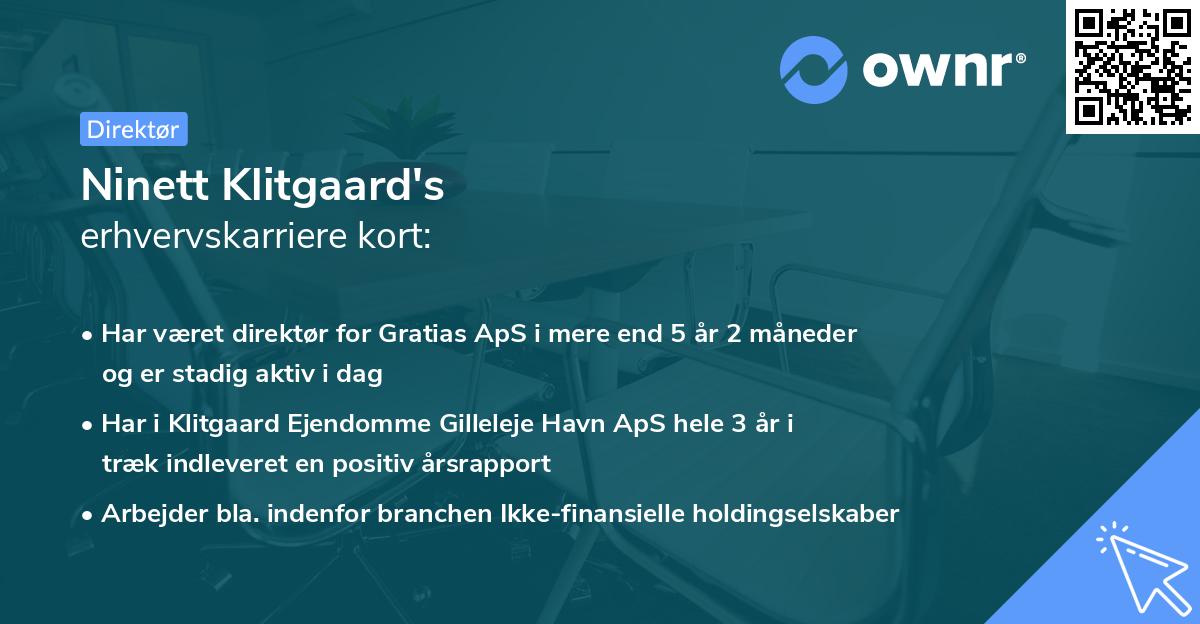 Ninett Klitgaard's erhvervskarriere kort