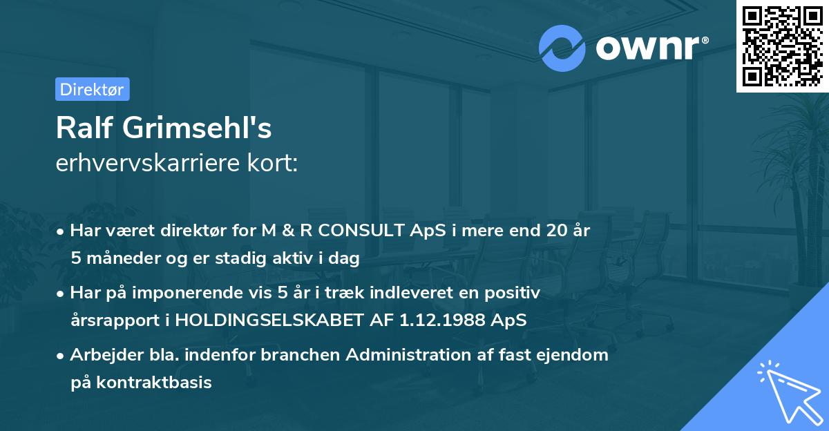 Ralf Grimsehl's erhvervskarriere kort