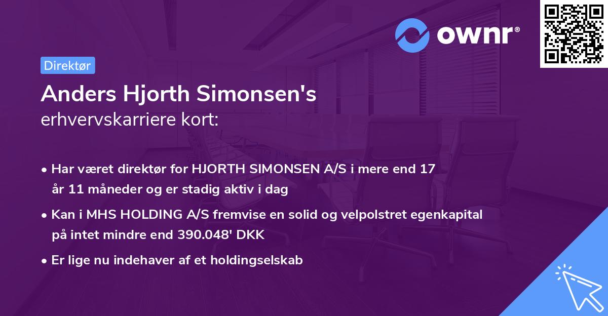 Anders Hjorth Simonsen's erhvervskarriere kort