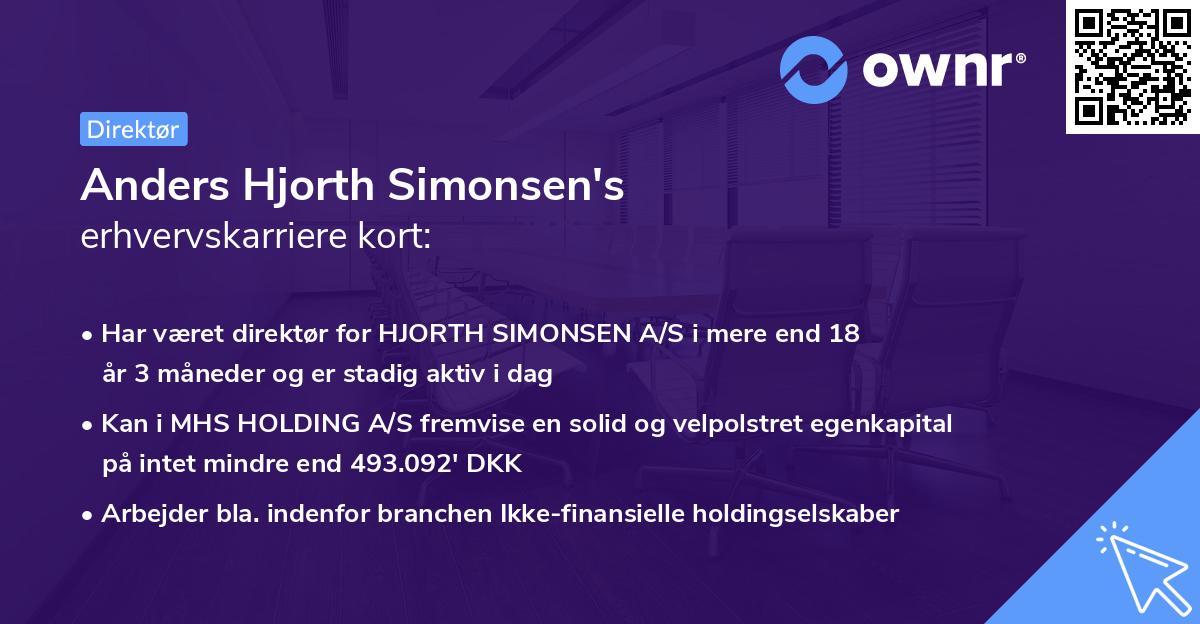 Anders Hjorth Simonsen's erhvervskarriere kort