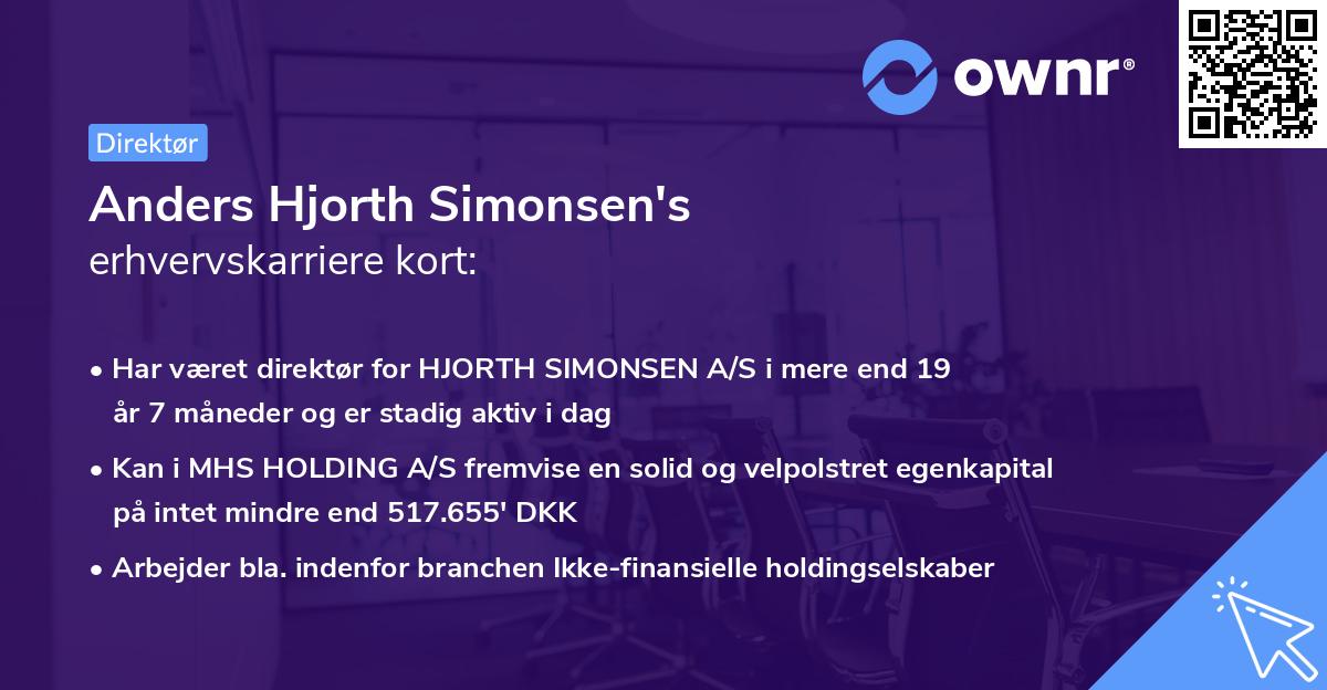 Anders Hjorth Simonsen's erhvervskarriere kort