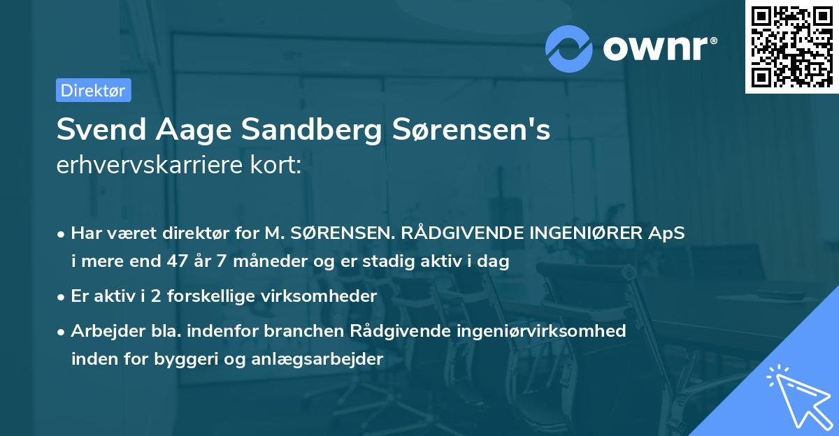 Svend Aage Sandberg Sørensen's erhvervskarriere kort