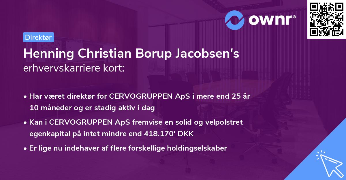 Henning Christian Borup Jacobsen's erhvervskarriere kort