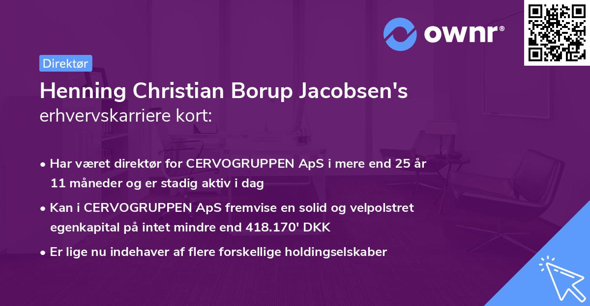 Henning Christian Borup Jacobsen's erhvervskarriere kort