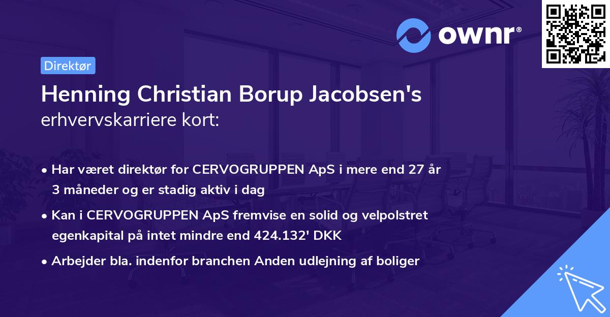 Henning Christian Borup Jacobsen's erhvervskarriere kort