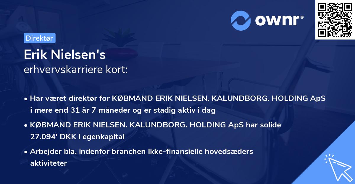 Erik Nielsen's erhvervskarriere kort