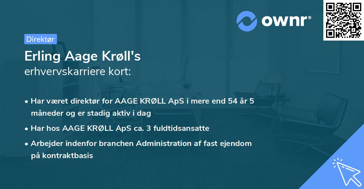 Erling Aage Krøll's erhvervskarriere kort