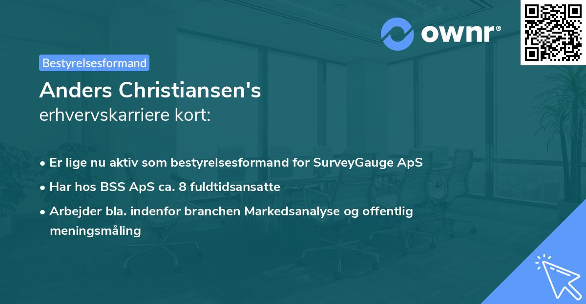 Anders Christiansen's erhvervskarriere kort