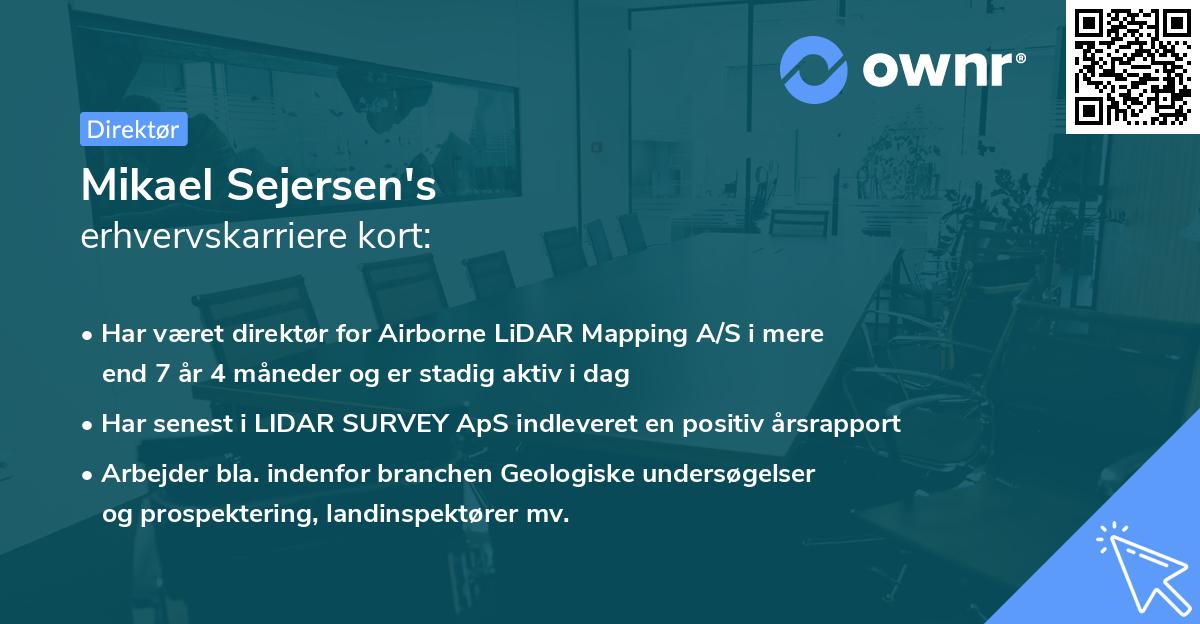 Mikael Sejersen's erhvervskarriere kort