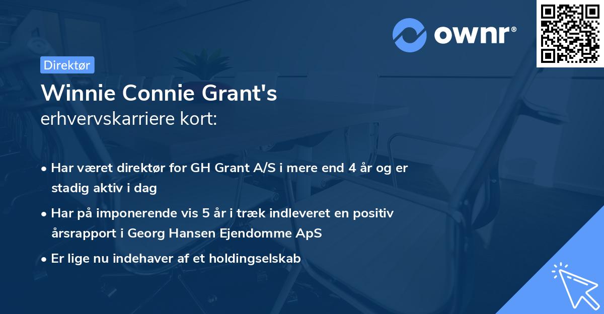 Winnie Connie Grant's erhvervskarriere kort