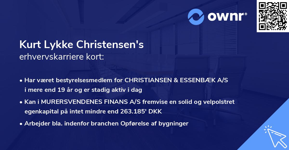 Kurt Lykke Christensen's erhvervskarriere kort