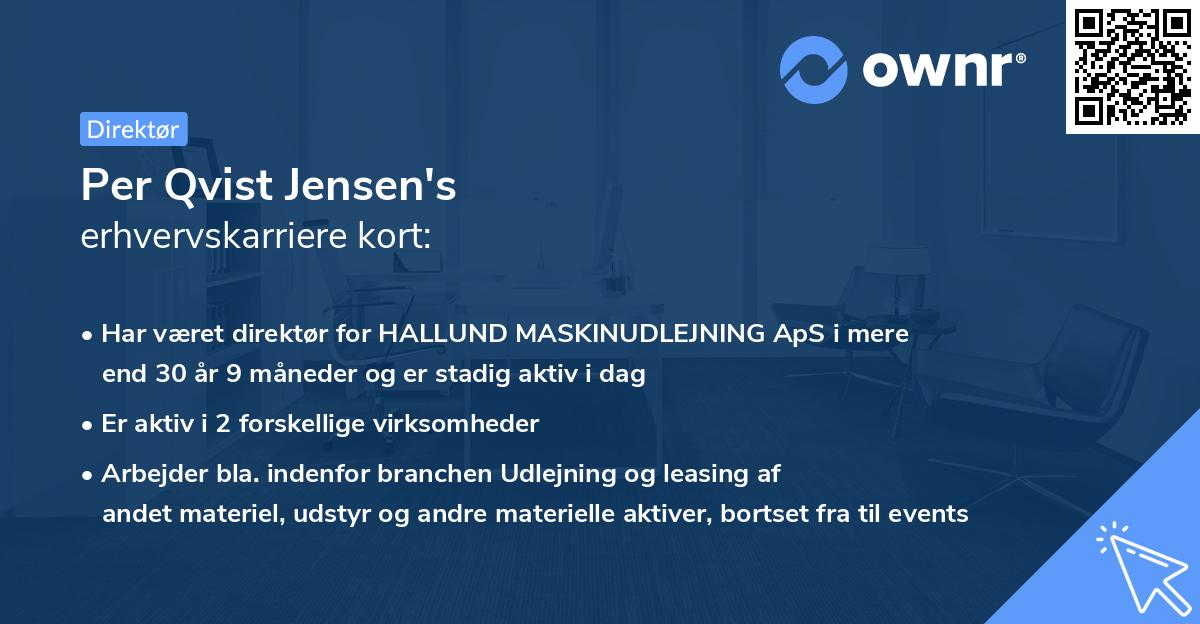 Per Qvist Jensen's erhvervskarriere kort