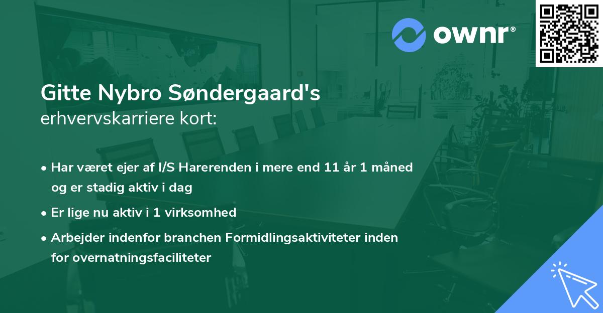 Gitte Nybro Søndergaard's erhvervskarriere kort