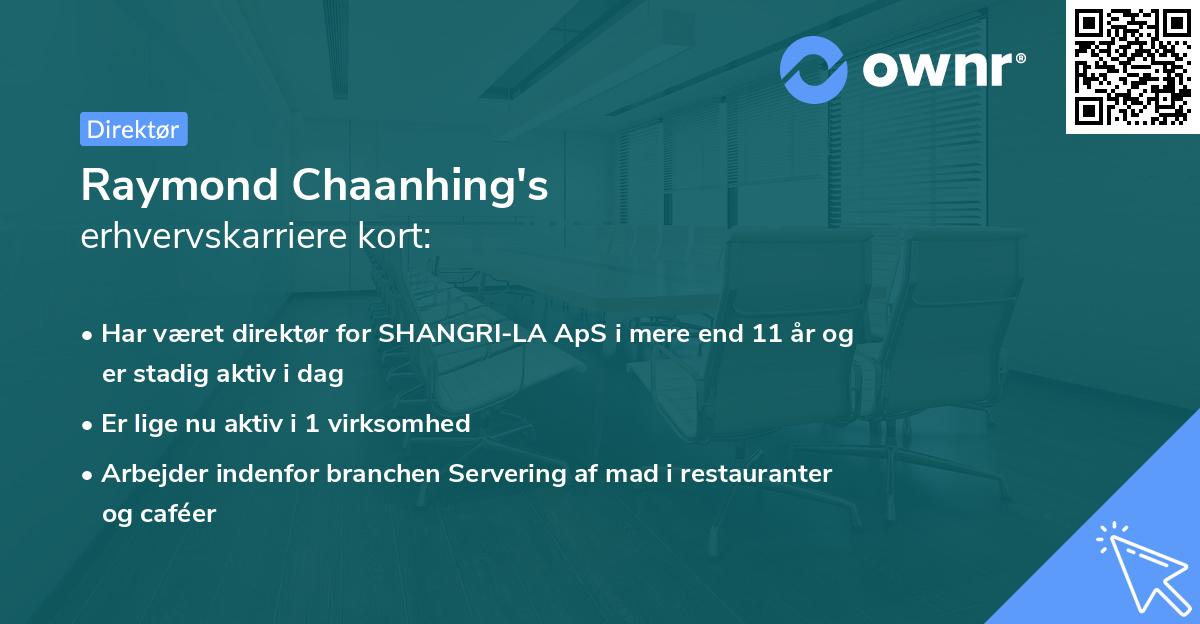 Raymond Chaanhing's erhvervskarriere kort