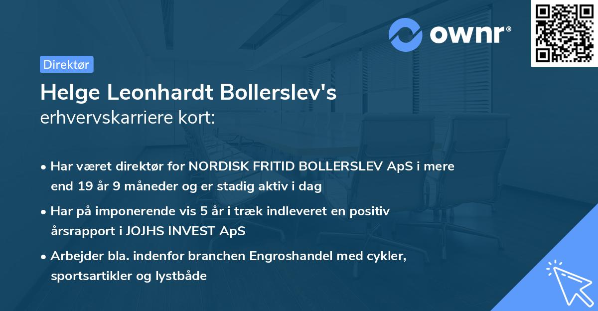 Helge Leonhardt Bollerslev's erhvervskarriere kort