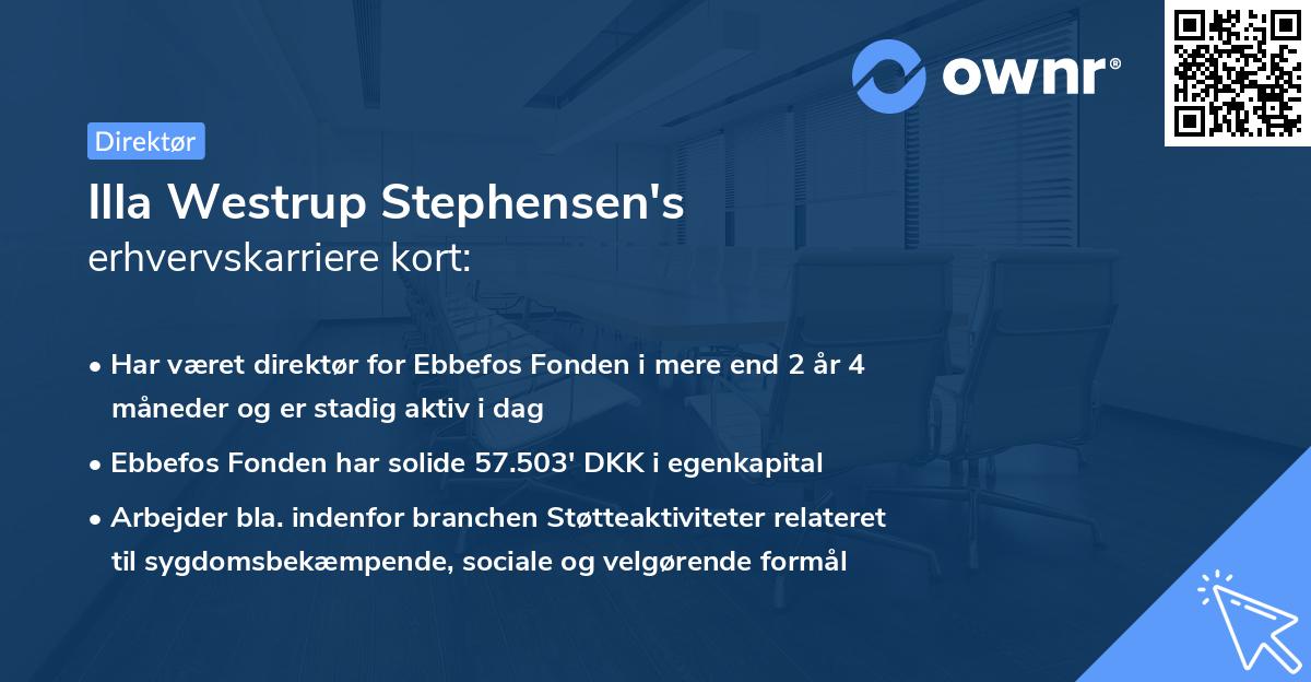 Illa Westrup Stephensen's erhvervskarriere kort